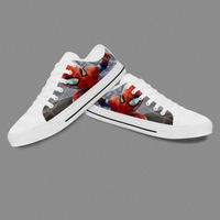 White Spiderman Design Low Top Casual Shoes